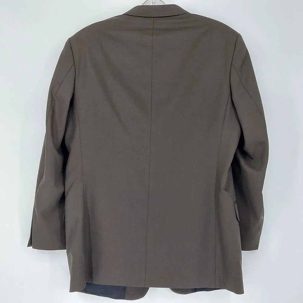 Pierre Cardin Men's Size 44L Brown Wool Suit Jacket Blazer Sports Coat